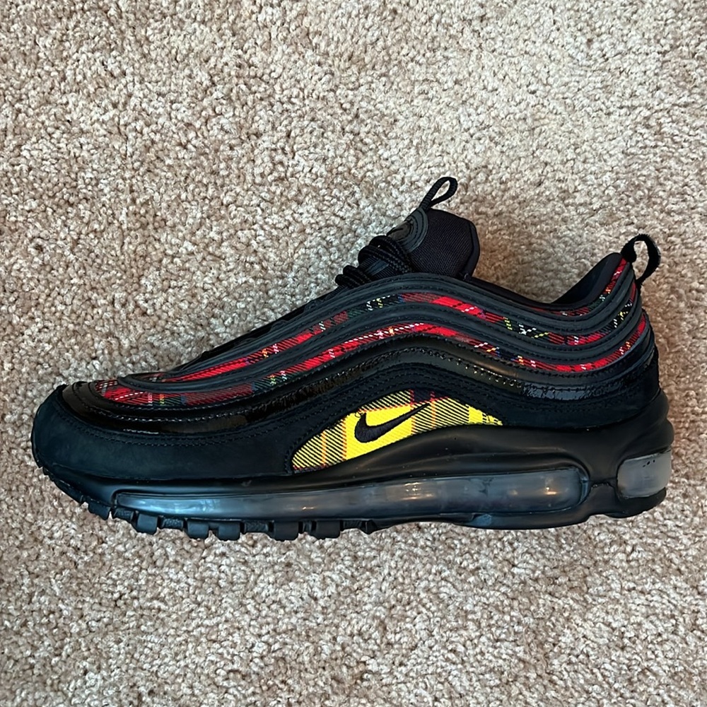 Nike Black and Red plaid tartan Air Max Sneakers